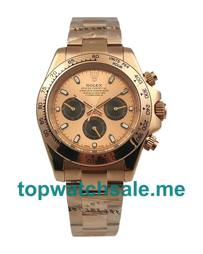 UK AAA Rolex Daytona 116505 40 MM Rose Dials Men Replica Watches