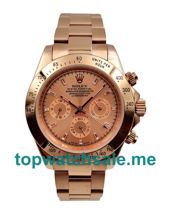 UK AAA Rolex Daytona 116505 40 MM Pink Dials Men Replica Watches