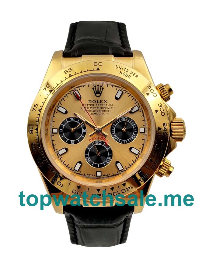 UK AAA Rolex Daytona 116518 40 MM Champagne Dials Men Replica Watches