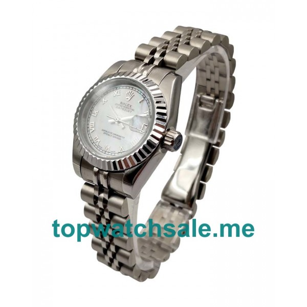 UK AAA Rolex Lady-Datejust 179174 26 MM White Mother-Of-Pearl Dials Women Replica Watches