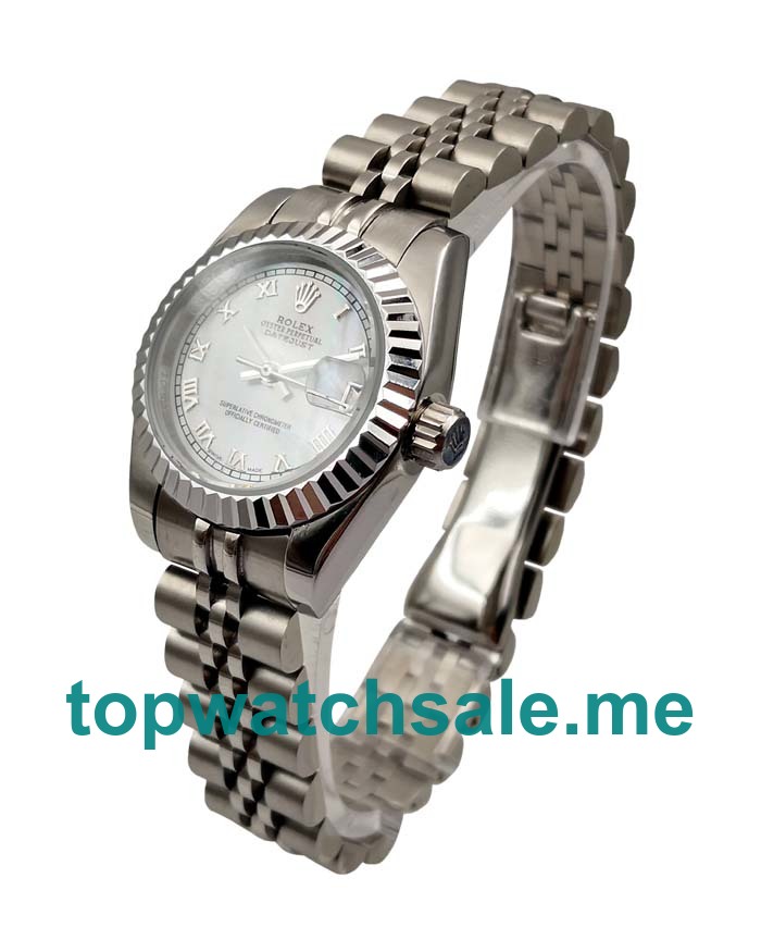 UK AAA Rolex Lady-Datejust 179174 26 MM White Mother-Of-Pearl Dials Women Replica Watches