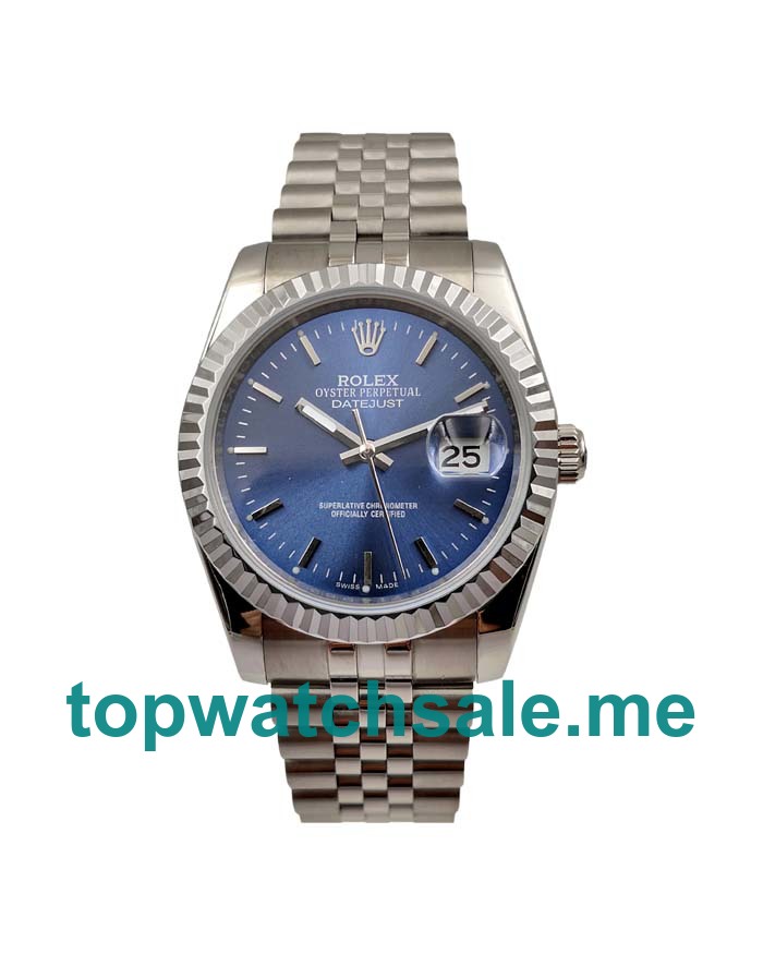 UK AAA Rolex Datejust 126234 36 MM Blue Dials Men Replica Watches