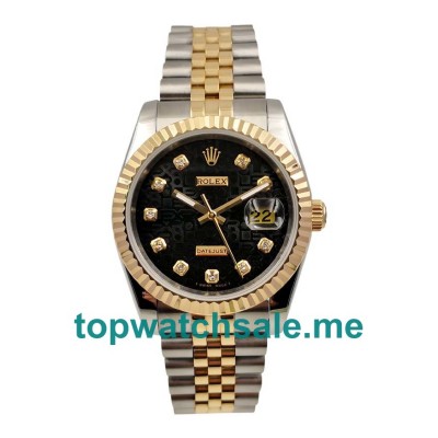 UK AAA Rolex Datejust 116233 36 MM Black Dials Men Replica Watches