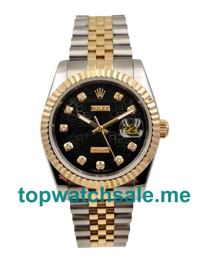 UK AAA Rolex Datejust 116233 36 MM Black Dials Men Replica Watches