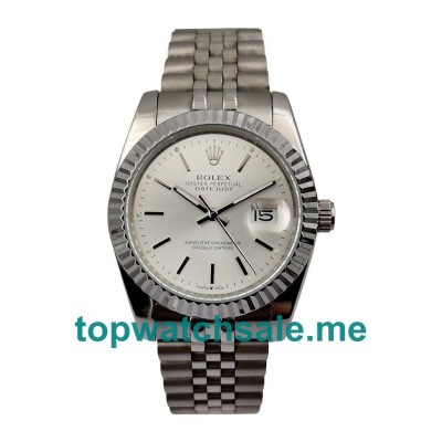 UK AAA Rolex Datejust 1603 36 MM Silver Dials Men Replica Watches