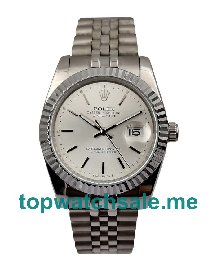 UK AAA Rolex Datejust 1603 36 MM Silver Dials Men Replica Watches