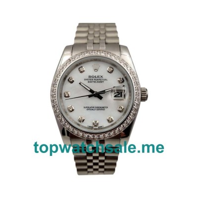 UK AAA Rolex Datejust 116244 36 MM White Mother-Of-Pearl Dials Women Replica Watches