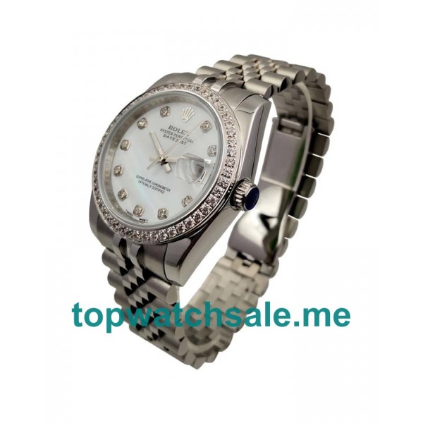 UK AAA Rolex Datejust 116244 36 MM White Mother-Of-Pearl Dials Women Replica Watches