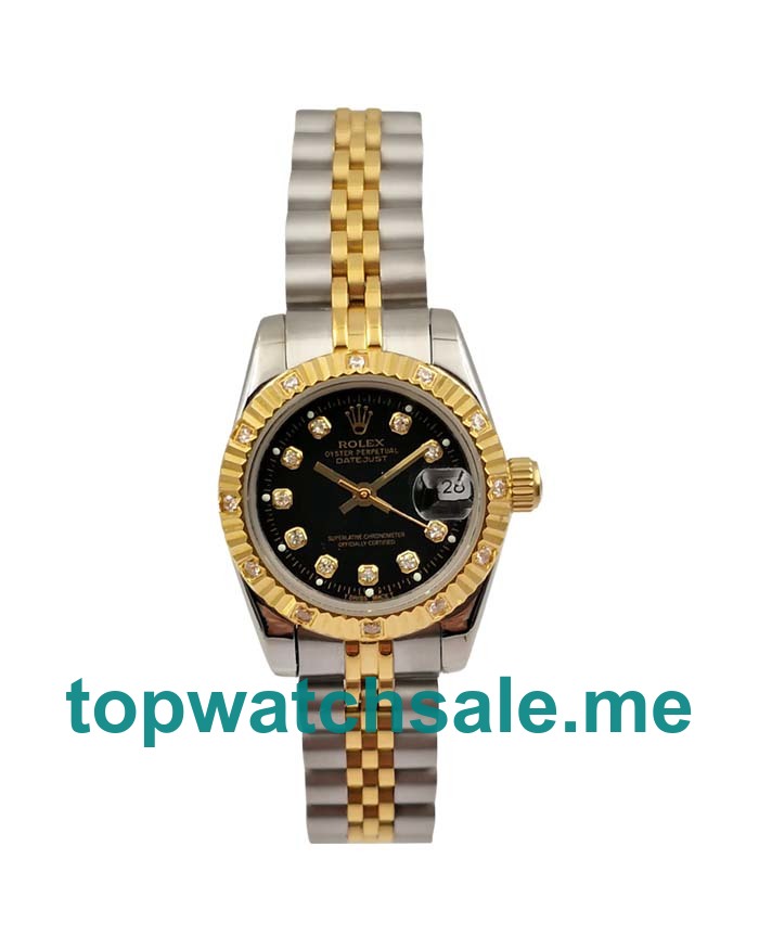 UK AAA Rolex Lady-Datejust 179313 26 MM Black Dials Women Replica Watches