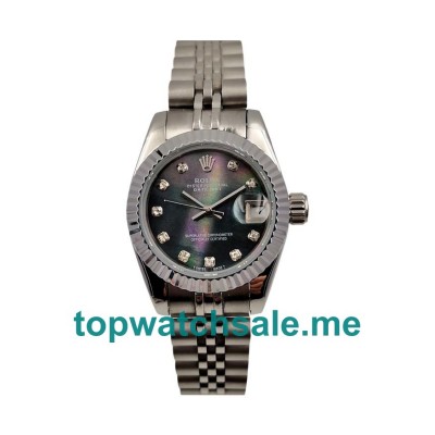 UK AAA Rolex Lady-Datejust 79174 26 MM Black Mother-Of-Pearl Dials Women Replica Watches