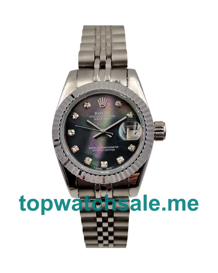 UK AAA Rolex Lady-Datejust 79174 26 MM Black Mother-Of-Pearl Dials Women Replica Watches