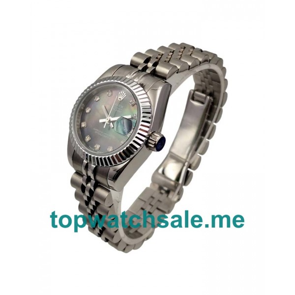 UK AAA Rolex Lady-Datejust 79174 26 MM Black Mother-Of-Pearl Dials Women Replica Watches