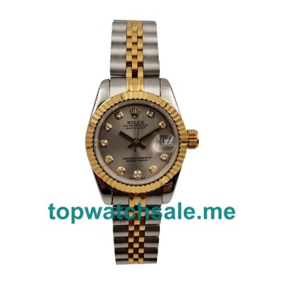 UK AAA Rolex Lady-Datejust 79173 26 MM Grey Dials Women Replica Watches