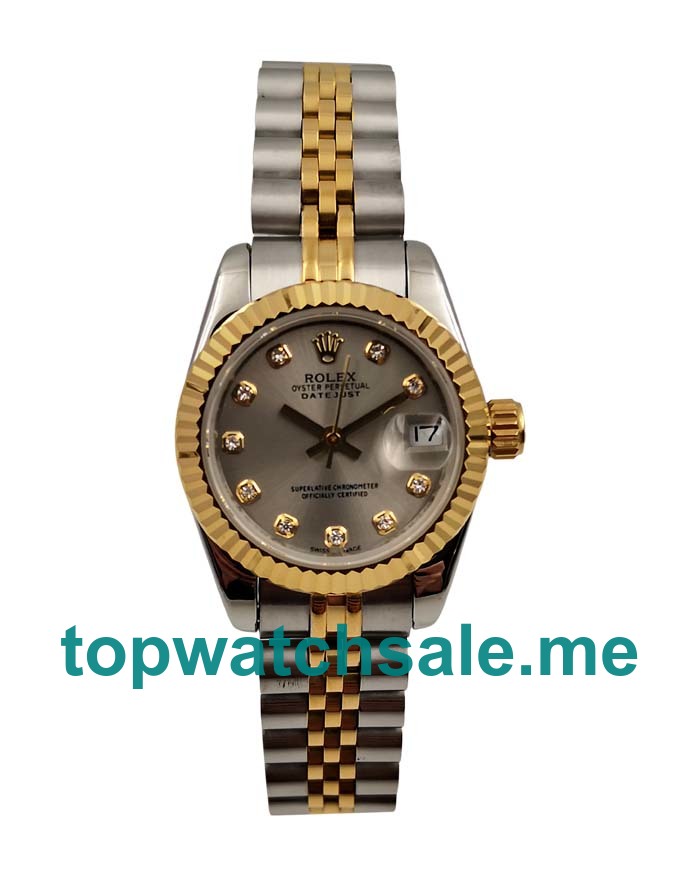 UK AAA Rolex Lady-Datejust 79173 26 MM Grey Dials Women Replica Watches