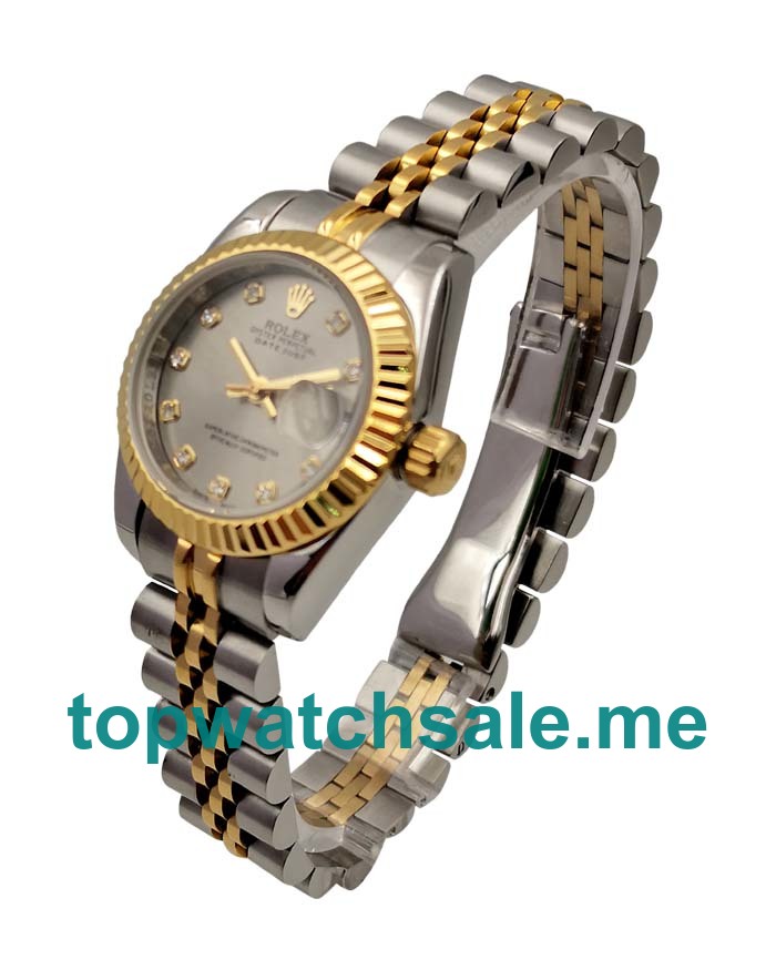 UK AAA Rolex Lady-Datejust 79173 26 MM Grey Dials Women Replica Watches