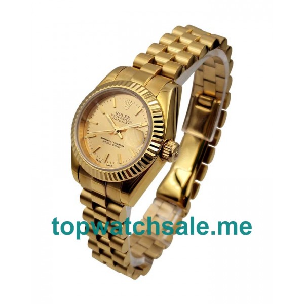 UK AAA Rolex Lady-Datejust 69178 26 MM Champagne Dials Women Replica Watches