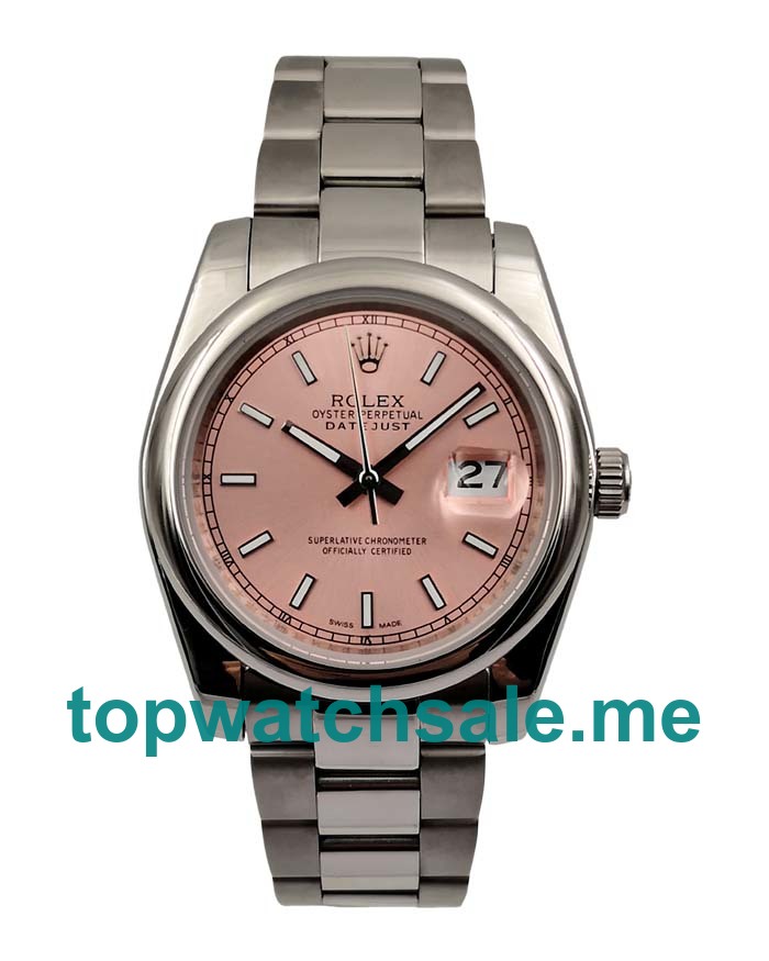 UK AAA Rolex Datejust 116200 36 MM Pink Dials Men Replica Watches