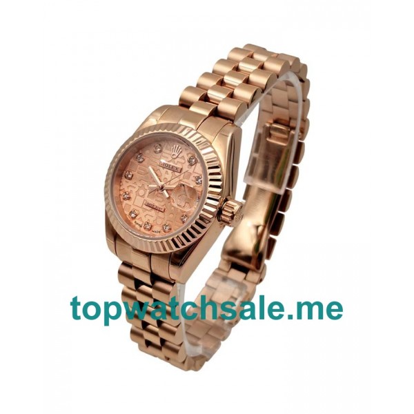 AAA Rolex Lady-Datejust 179175 26 MM Pink Dials Women Replica Watches