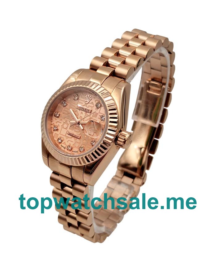 AAA Rolex Lady-Datejust 179175 26 MM Pink Dials Women Replica Watches