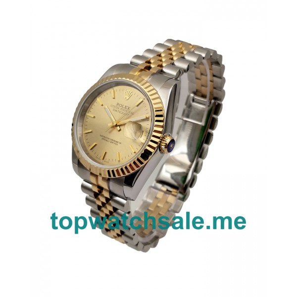 UK AAA Rolex Datejust 16233 36 MM Champagne Dials Men Replica Watches