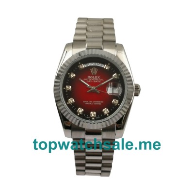 UK AAA Rolex Day-Date 18039 36 MM Leopard Red Dials Men Replica Watches