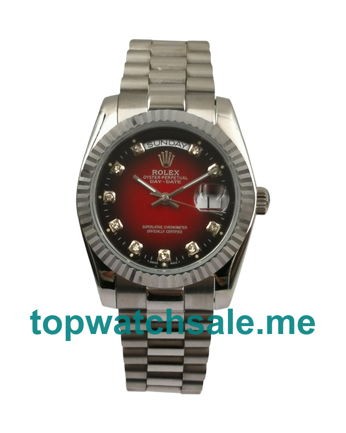 UK AAA Rolex Day-Date 18039 36 MM Leopard Red Dials Men Replica Watches