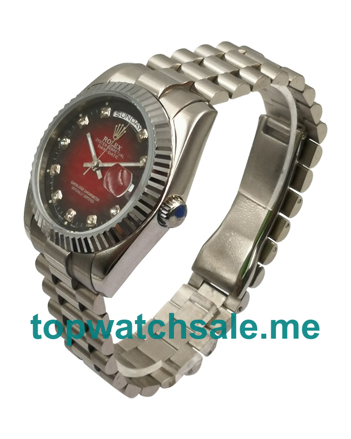 UK AAA Rolex Day-Date 18039 36 MM Leopard Red Dials Men Replica Watches