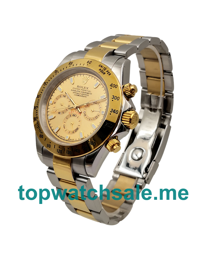 UK AAA Rolex Daytona 116523 40 MM Champagne Dials Men Replica Watches