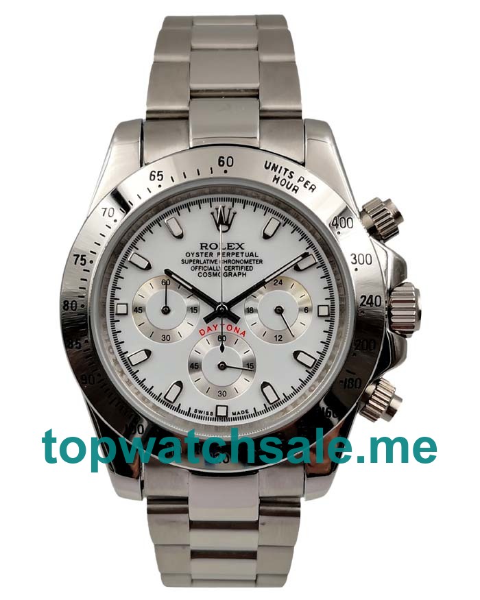 UK AAA Rolex Daytona 116520 40 MM White Dials Men Replica Watches