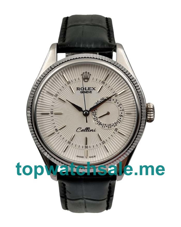 UK Swiss Made Rolex Cellini 50519 39 MM White Dials Men Replica Watches