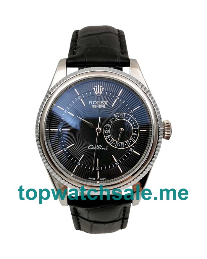 UK Swiss Made Rolex Replica Cellini 50519 39 MM Black Dials Men Replica Watches