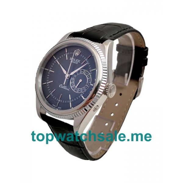 UK Swiss Made Rolex Replica Cellini 50519 39 MM Black Dials Men Replica Watches