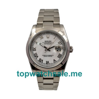 UK AAA Luxury Rolex Datejust 116200 36 MM White Dials Men Replica Watches