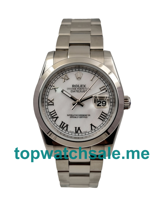 UK AAA Luxury Rolex Datejust 116200 36 MM White Dials Men Replica Watches