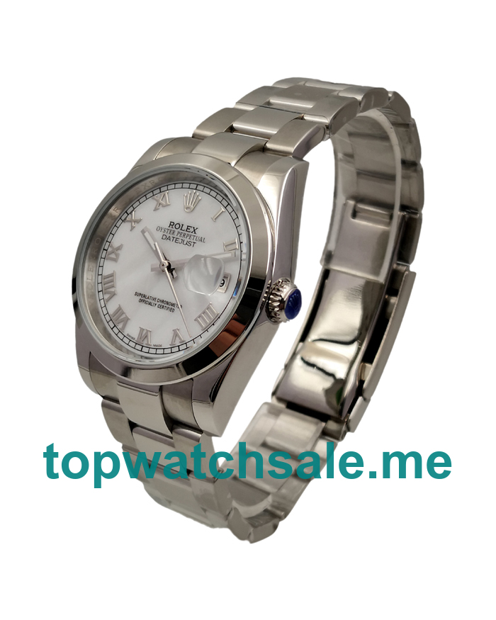 UK AAA Luxury Rolex Datejust 116200 36 MM White Dials Men Replica Watches
