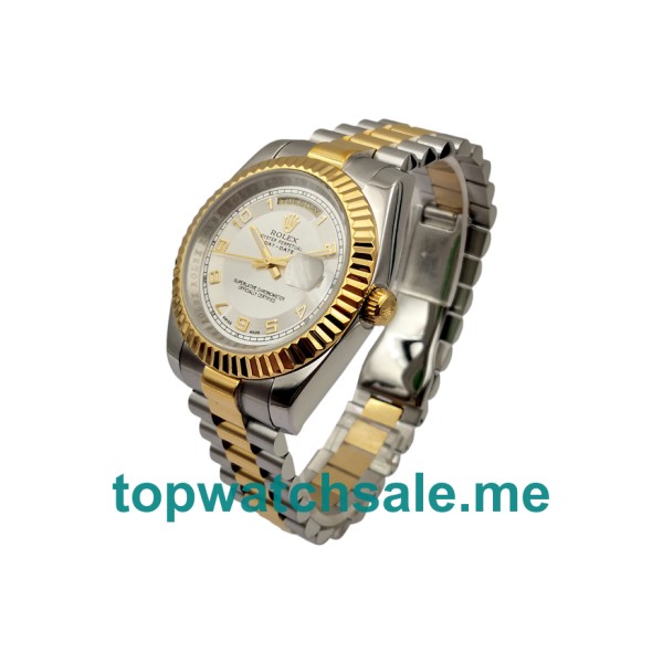 UK AAA Rolex Day-Date II 218238 41 MM White Dials Men Replica Watches 