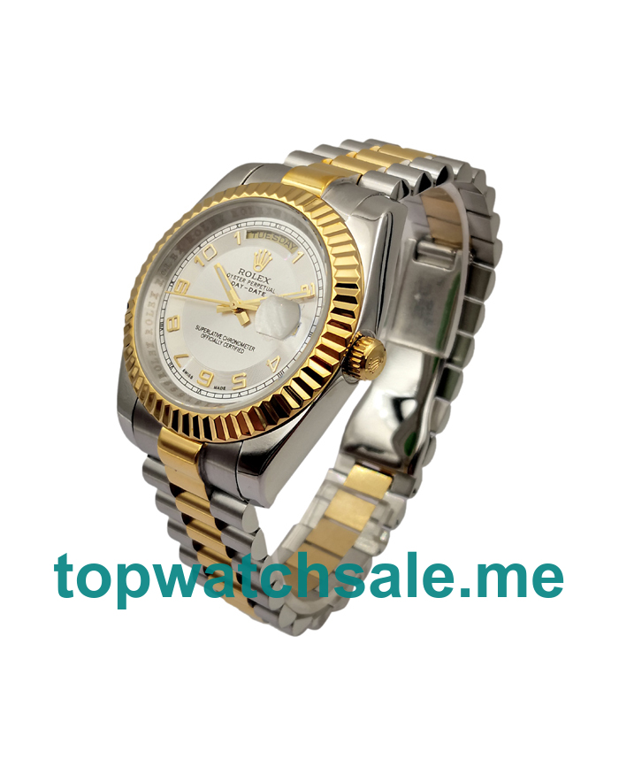 UK AAA Rolex Day-Date II 218238 41 MM White Dials Men Replica Watches 