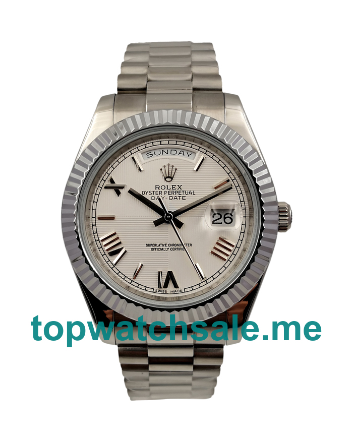 UK AAA Rolex Day-Date II 228239 41 MM White Dials Men Replica Watches