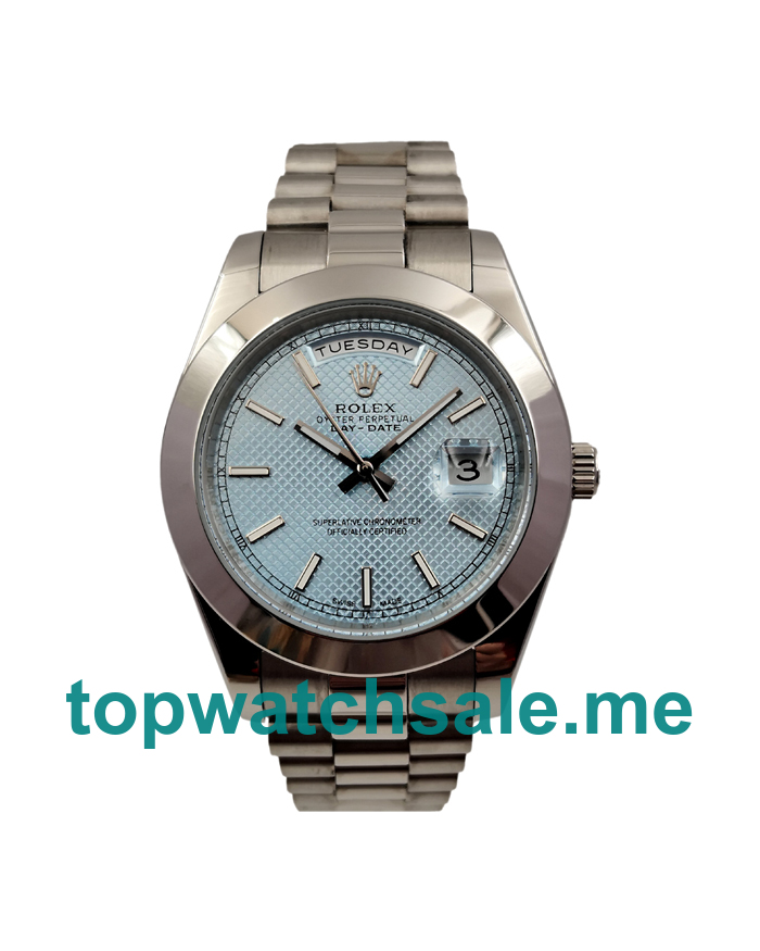 UK AAA Rolex Day-Date 228206 41 MM Light Blue Dials Men Replica Watches