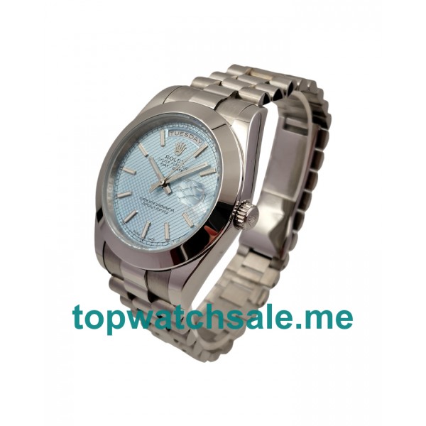 UK AAA Rolex Day-Date 228206 41 MM Light Blue Dials Men Replica Watches