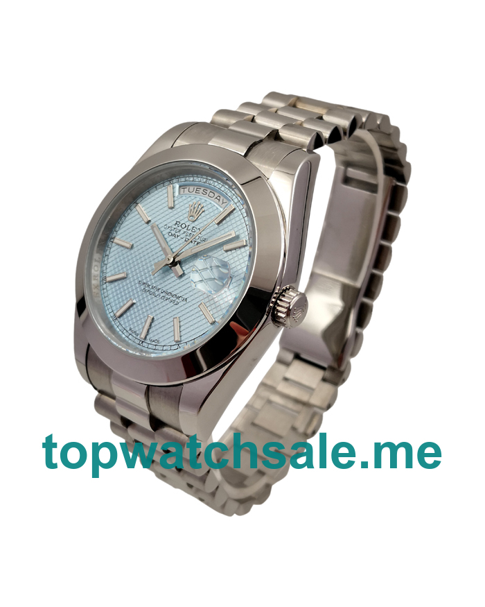 UK AAA Rolex Day-Date 228206 41 MM Light Blue Dials Men Replica Watches