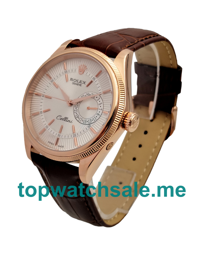 UK AAA Rolex Cellini 50515 39 MM Silver Dials Men Replica Watches
