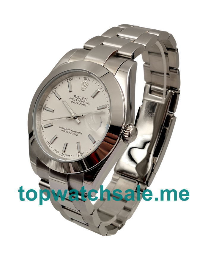 UK AAA Rolex Datejust 126300 41 MM White Dials Men Replica Watches