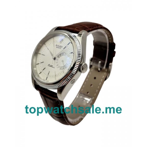 UK Swiss Made Rolex Cellini 50519 39 MM Silver Dials Men Replica Watches