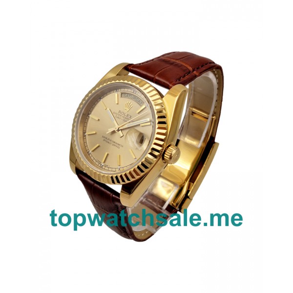 UK AAA Rolex Day-Date 18238 36 MM Champagne Dials Men Replica Watches