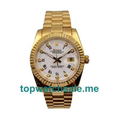 UK AAA Rolex Datejust 68278 36 MM White Dials Men Replica Watches