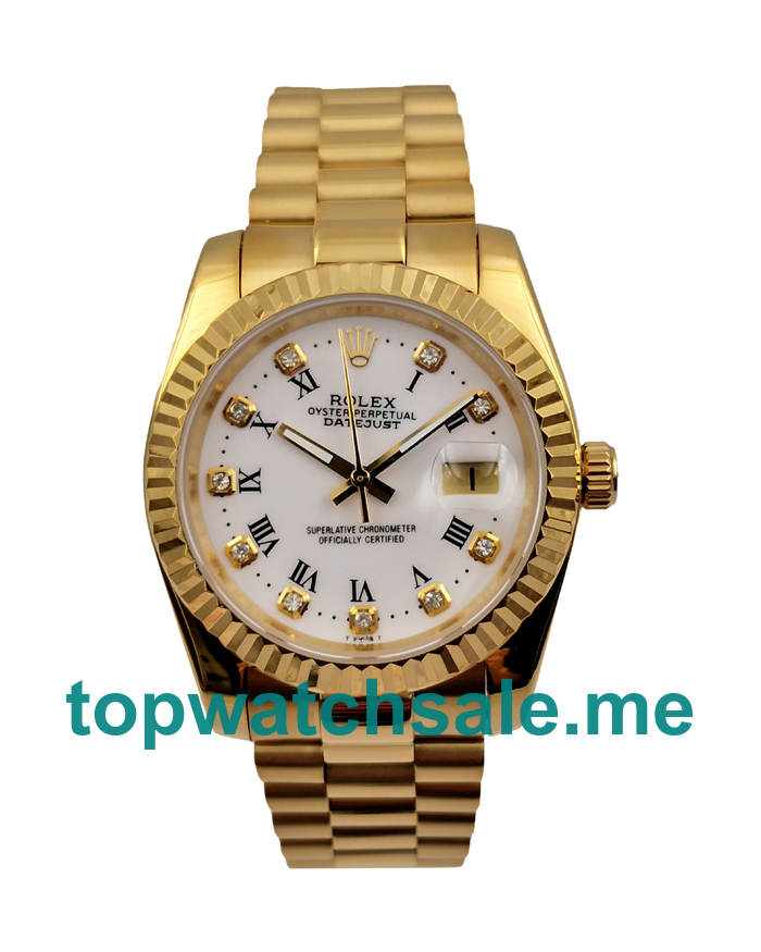 UK AAA Rolex Datejust 68278 36 MM White Dials Men Replica Watches