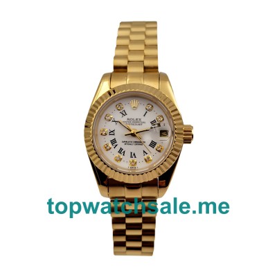 UK AAA Rolex Lady-Datejust 68278 26 MM White Dials Women Replica Watches