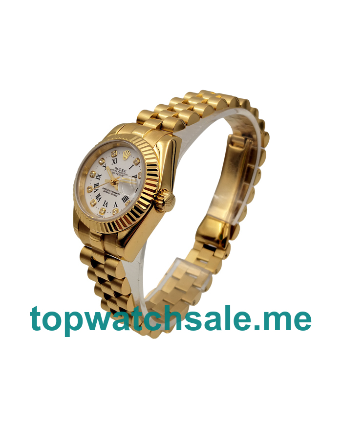 UK AAA Rolex Lady-Datejust 68278 26 MM White Dials Women Replica Watches