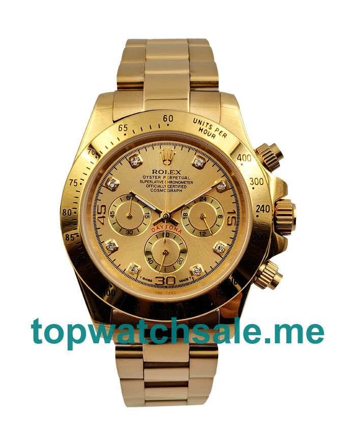 UK AAA Rolex Daytona 116528 40 MM Champagne Dials Men Replica Watches